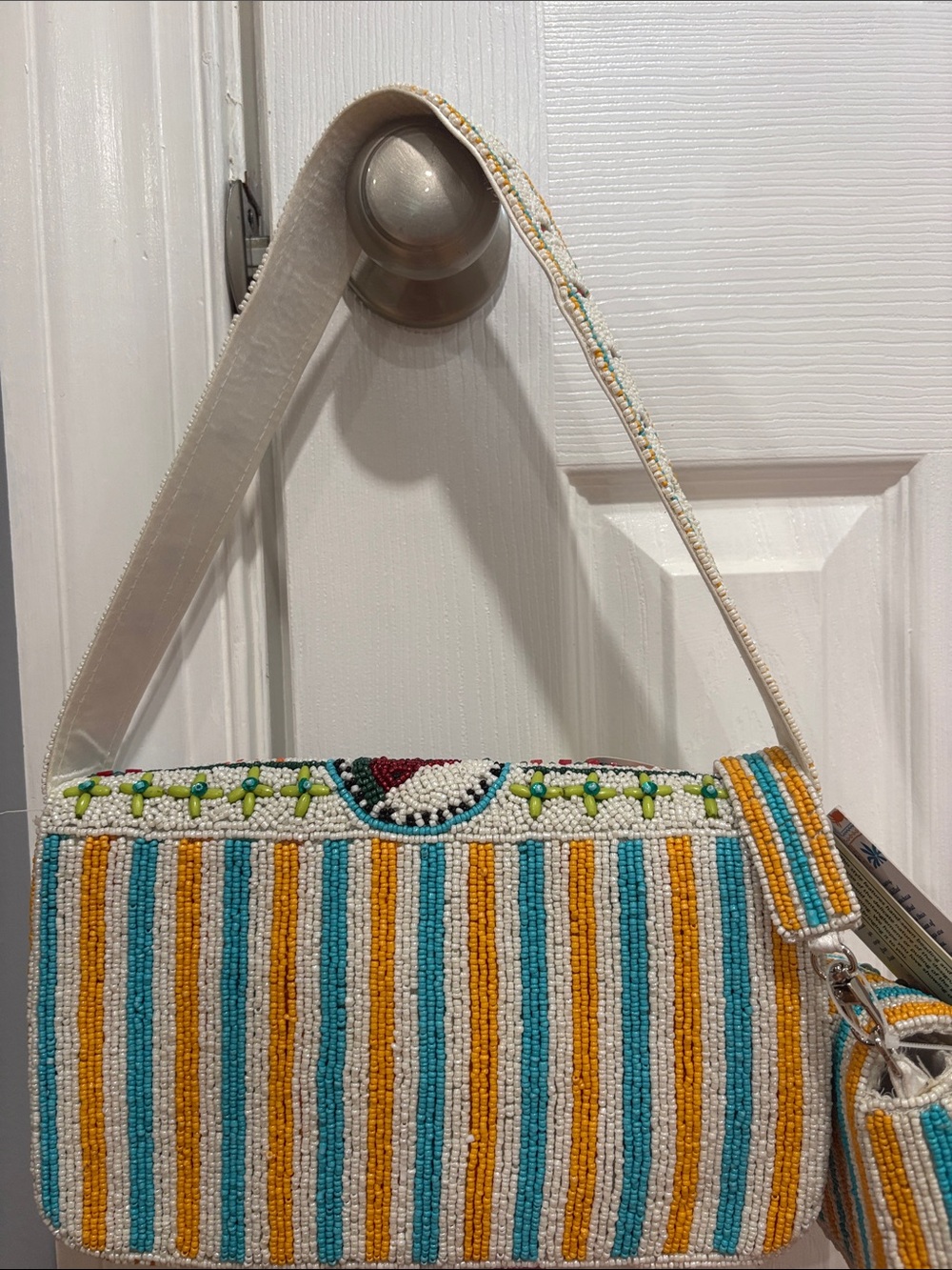 Beaded Embroidered Multicolor Shoulder Bag - Picture 4 of 5